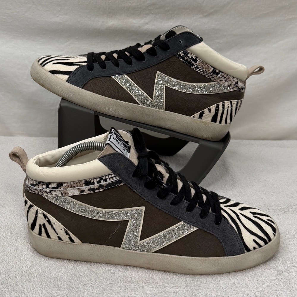 Gianni Bini Zebra Print Sneakers with Glitter Accents